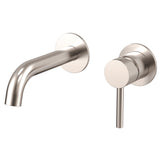Profile III 150mm Basin/ Bath Wall Mixer Set with Round Plates, Brushed SS Nickel