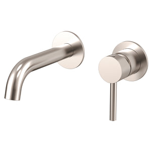 Profile III 150mm Basin/ Bath Wall Mixer Set with Round Plates, Brushed SS Nickel