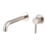 Profile III 220mm Basin/ Bath Wall Mixer Set with Round Plates, Brushed SS Nickel
