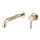Profile III 220mm Basin/ Bath Wall Mixer Set with Round Plates, PVD Brushed Brass (Gold)