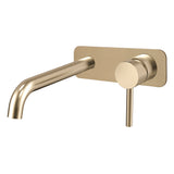 Profile III 220mm Basin/ Bath Wall Mixer Set with Rectangular Plate, PVD Brushed Brass Gold