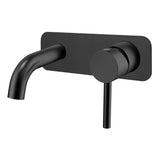 Profile III 110mm Basin/ Bath Wall Mixer Set with Rectangular Plate, PVD Brushed Gunmetal