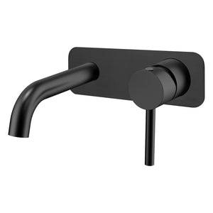 Profile III 150mm Basin/ Bath Wall Mixer Set with Rectangular Plate, PVD Brushed Gunmetal