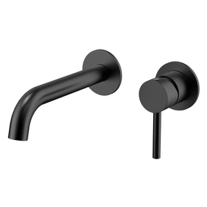 Profile III 180mm Basin/ Bath Wall Mixer Set with Round Plates, PVD Brushed Gunmetal