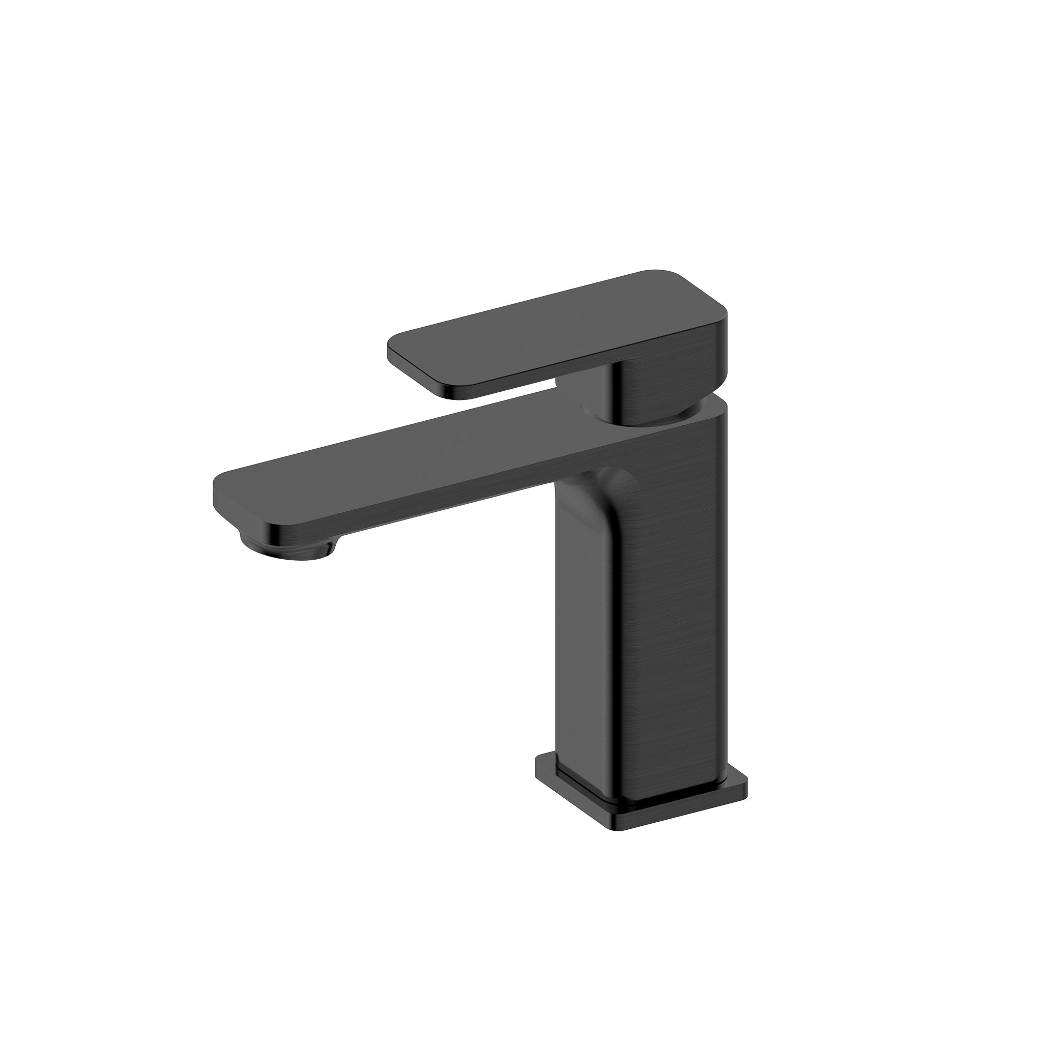 Kiki Short Basin Mixer, PVD Brushed Gunmetal