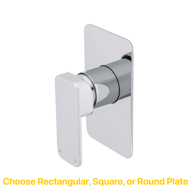 Kiki Shower/ Bath Wall Mixer with Square Plates, Polished Chrome