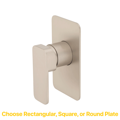 Kiki Shower/ Bath Wall Mixer with Square Plates, Brushed Nickel