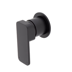 Kiki Shower/ Bath Wall Mixer with Round Plates, Matte Black