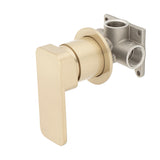 Kiki Shower/ Bath Wall Mixer with Round Plates, Brushed Brass (Gold)