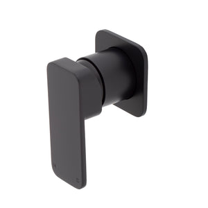 Kiki Shower/ Bath Wall Mixer with Square Plates, Matte Black