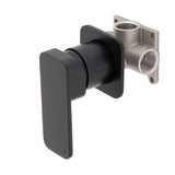Kiki Shower/ Bath Wall Mixer with Square Plates, Matte Black