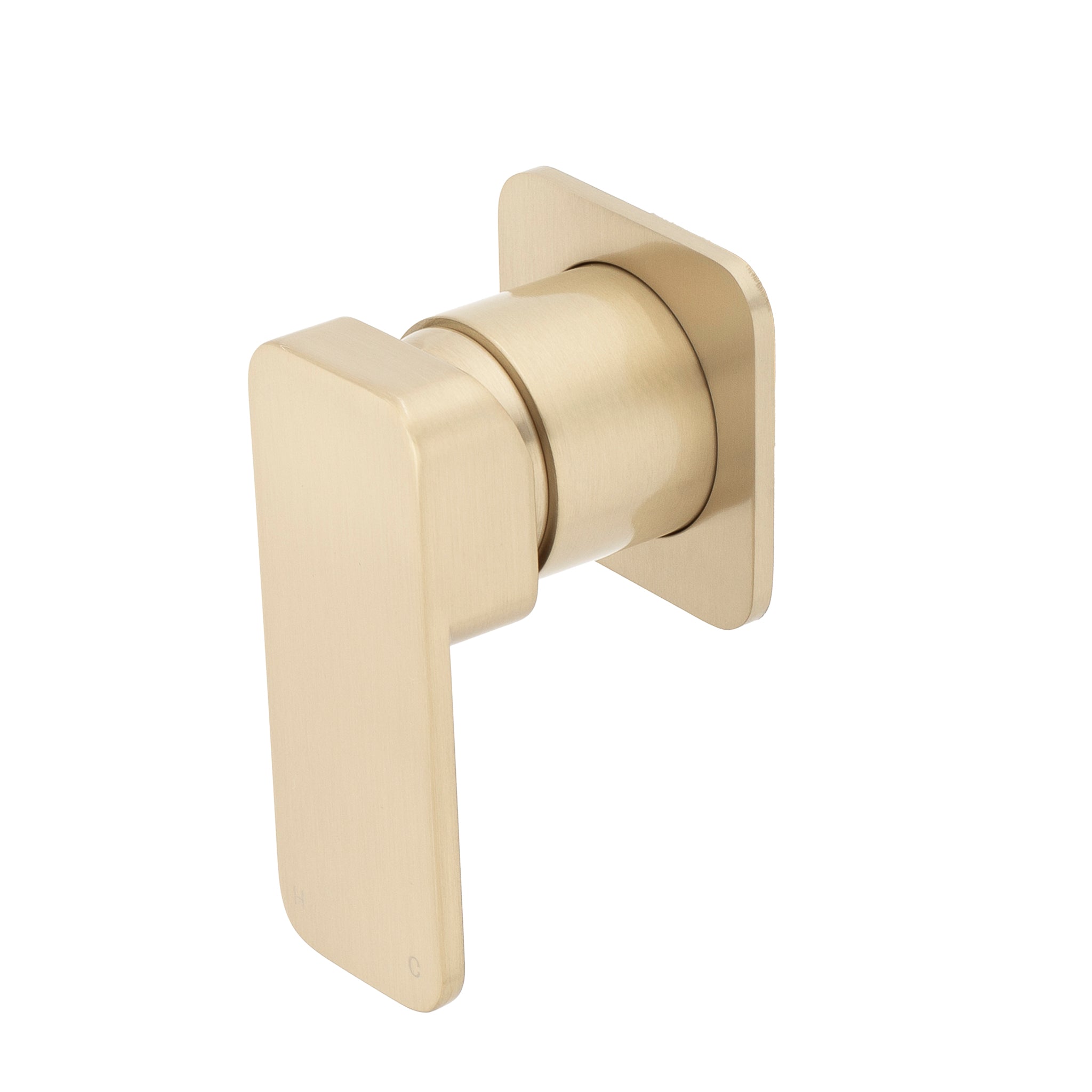 Kiki Shower/ Bath Wall Mixer with Square Plates, Brushed Brass (Gold)