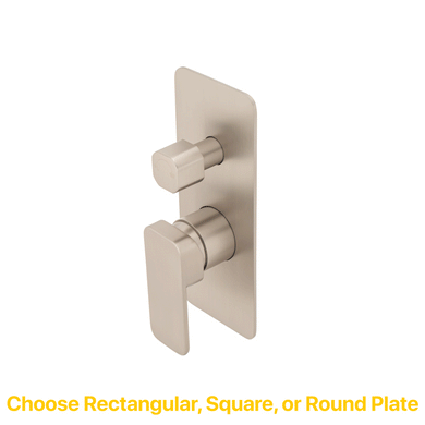 Kiki Shower/ Bath Wall Mixer with Diverter and Round Plates, Brushed Nickel