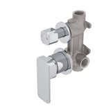 Kiki Shower/ Bath Wall Mixer with Diverter and Round Plates, Polished Chrome