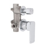 Kiki Shower/ Bath Wall Mixer with Diverter and Round Plates, Polished Chrome