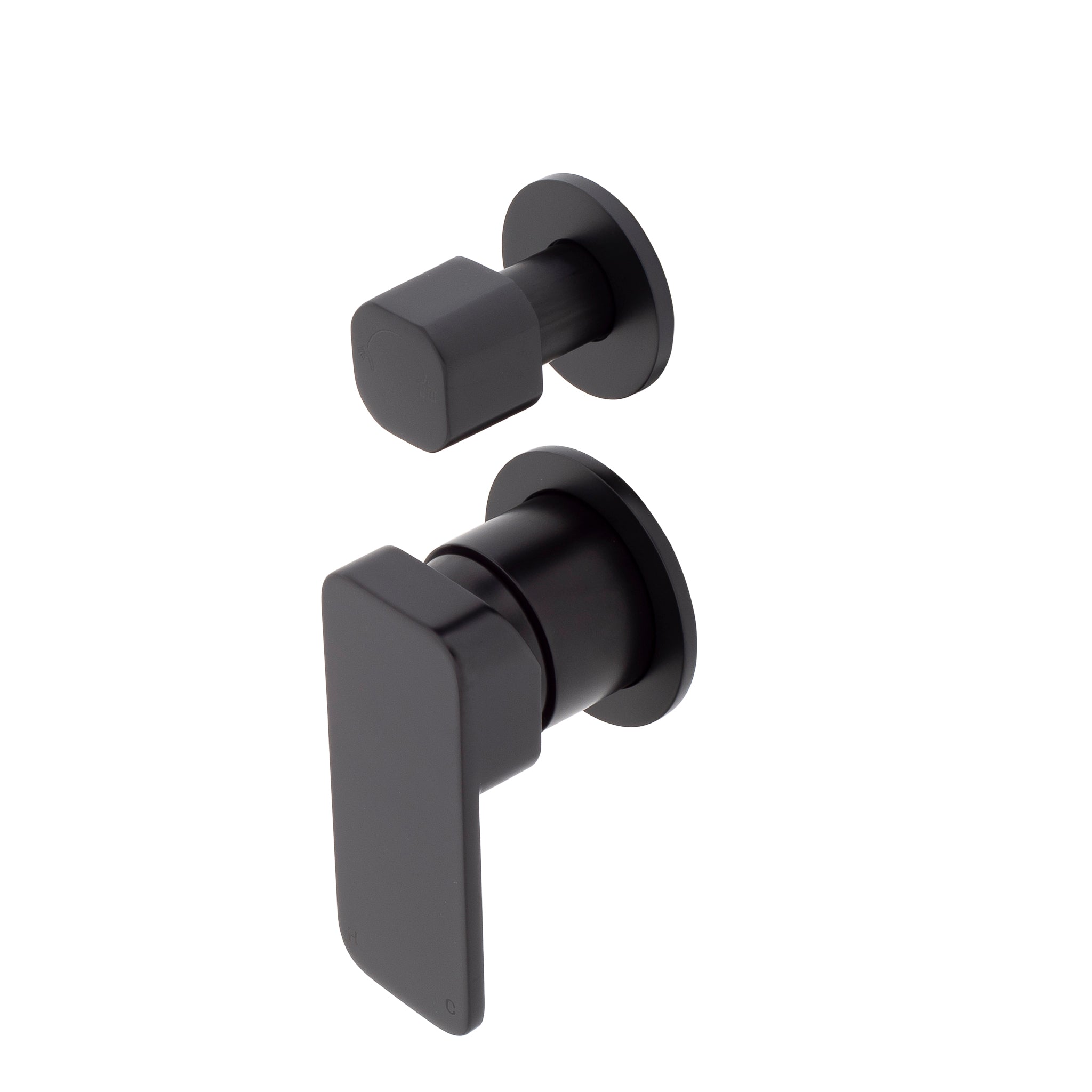 Kiki Shower/ Bath Wall Mixer with Diverter and Round Plates, Matte Black