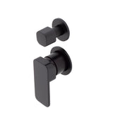 Kiki Shower/ Bath Wall Mixer with Diverter and Round Plates, Matte Black
