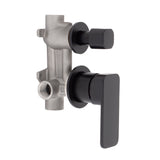 Kiki Shower/ Bath Wall Mixer with Diverter and Round Plates, Matte Black