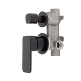 Kiki Shower/ Bath Wall Mixer with Diverter and Round Plates, Matte Black
