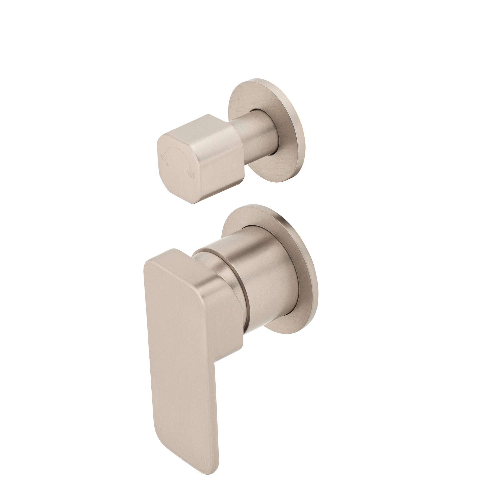 Kiki Shower/ Bath Wall Mixer with Diverter and Round Plates, Brushed Nickel