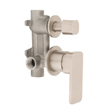 Kiki Shower/ Bath Wall Mixer with Diverter and Round Plates, Brushed Nickel