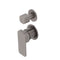 Kiki Shower/ Bath Wall Mixer with Diverter and Round Plates, Brushed Gunmetal