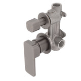 Kiki Shower/ Bath Wall Mixer with Diverter and Round Plates, Brushed Gunmetal