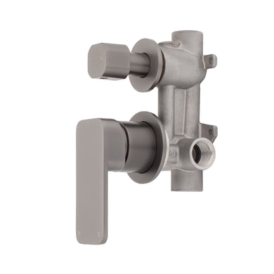 Kiki Shower/ Bath Wall Mixer with Diverter and Round Plates, Brushed Gunmetal