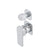 Kiki Shower/ Bath Wall Mixer with Diverter and Square Plates, Polished Chrome