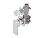 Kiki Shower/ Bath Wall Mixer with Diverter and Square Plates, Polished Chrome
