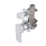 Kiki Shower/ Bath Wall Mixer with Diverter and Square Plates, Polished Chrome