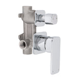 Kiki Shower/ Bath Wall Mixer with Diverter and Square Plates, Polished Chrome