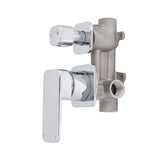 Kiki Shower/ Bath Wall Mixer with Diverter and Square Plates, Polished Chrome