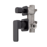 Kiki Shower/ Bath Wall Mixer with Diverter and Square Plates, Matte Black