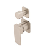 Kiki Shower/ Bath Wall Mixer with Diverter and Square Plates, Brushed Nickel