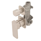 Kiki Shower/ Bath Wall Mixer with Diverter and Square Plates, Brushed Nickel