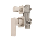 Kiki Shower/ Bath Wall Mixer with Diverter and Square Plates, Brushed Nickel