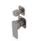 Kiki Shower/ Bath Wall Mixer with Diverter and Square Plates, Brushed Gunmetal