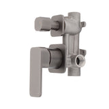 Kiki Shower/ Bath Wall Mixer with Diverter and Square Plates, Brushed Gunmetal