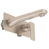 Kiki Wall Mounted Basin/ Bath Mixer with Spout, Brushed Nickel