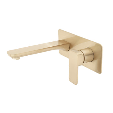 Kiki Wall Mounted Basin/ Bath Mixer with Spout, PVD Brushed Brass (Gold)