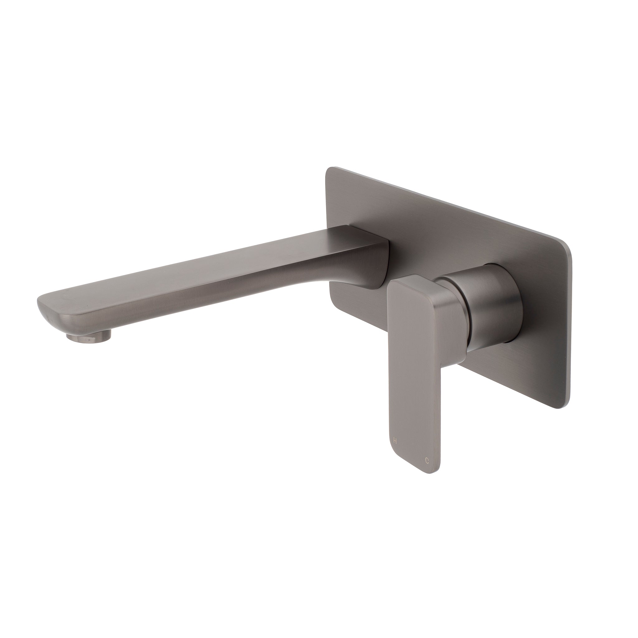 Kiki Wall Mounted Basin/ Bath Mixer with Spout, PVD Brushed Gunmetal