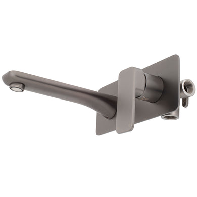 Kiki Wall Mounted Basin/ Bath Mixer with Spout, PVD Brushed Gunmetal