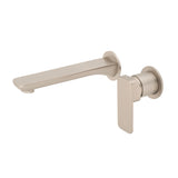 Kiki Wall Mounted Basin/ Bath Mixer with Spout and Round Plates, Brushed Nickel