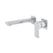 Kiki Wall Mounted Basin/ Bath Mixer with Spout and Square Plates, Polished Chrome