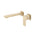 Kiki Wall Mounted Basin/ Bath Mixer with Spout and Square Plates, Brushed Brass (Gold)