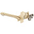 Kiki Wall Mounted Basin/ Bath Mixer with Spout and Square Plates, Brushed Brass (Gold)