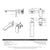 Kiki Wall Mounted Basin/ Bath Mixer with Spout and Square Plates, Matte Black