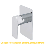 Jena Shower/ Bath Wall Mixer with Round Plates, Polished Chrome