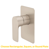 Jena Shower/ Bath Wall Mixer with Square Plates, Brushed Nickel